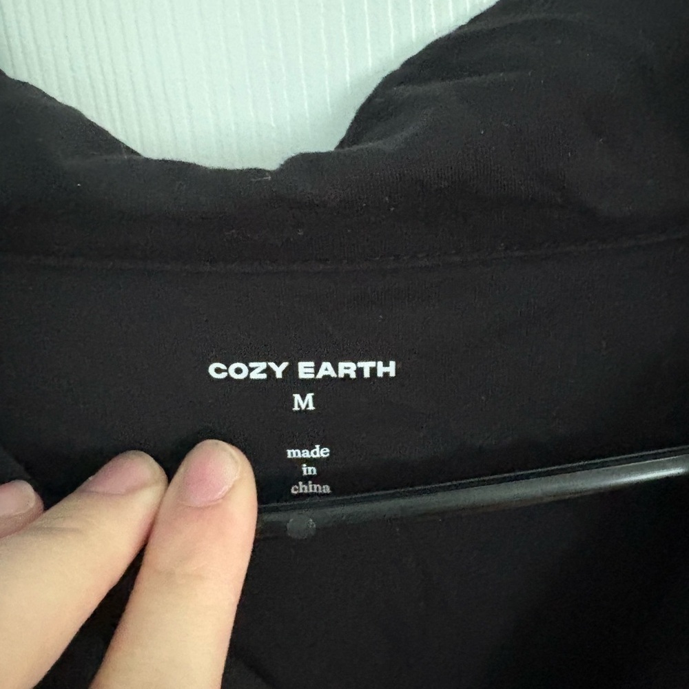 Cozy Earth Bamboo Black Pajama Top Medium - Picture 3 of 5